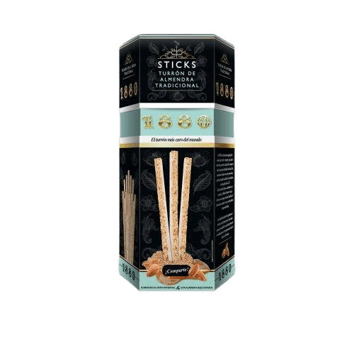 Sticks Turrón de Almendra Tradicional, un snack crujiente elaborado con almendras tostadas y miel
