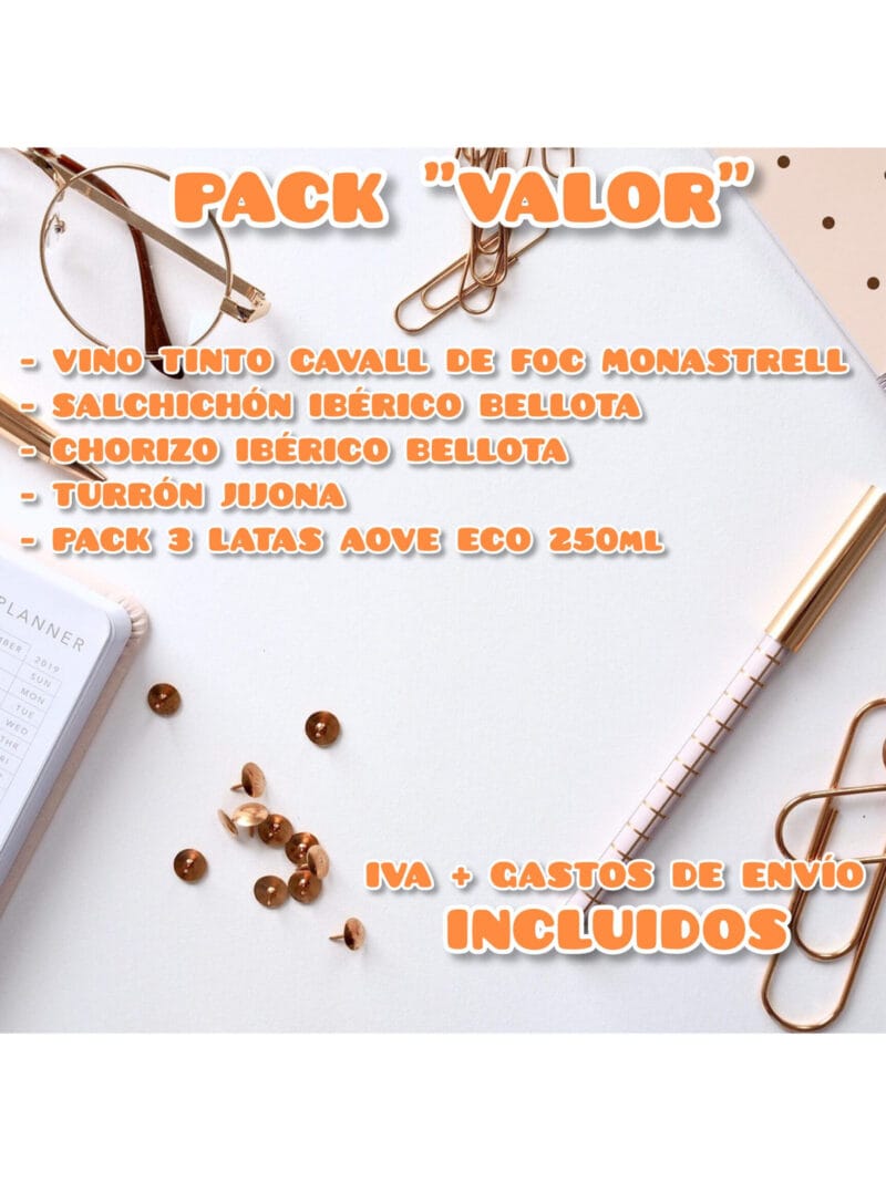 Imagen del Pack Valor con presentación premium y selección de productos gourmet de Foodie Lovers. Incluye IVA y gastos de envío.