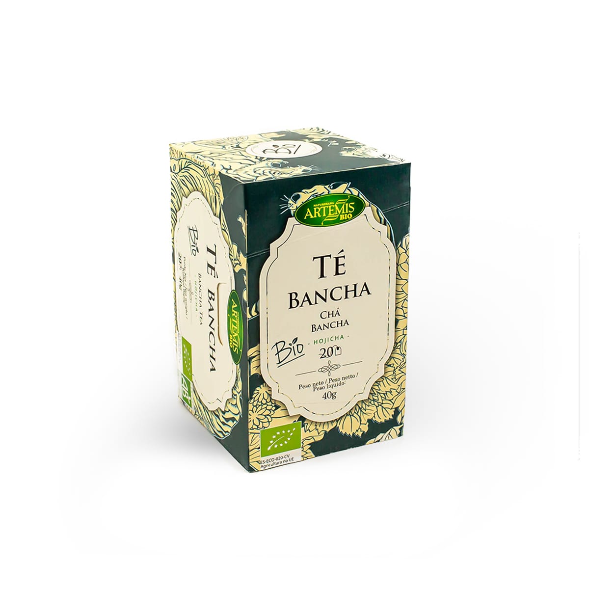 Caja de infusión ecológica Té Verde Bancha ECO-BIO con 20 filtros compostables (40 g)
