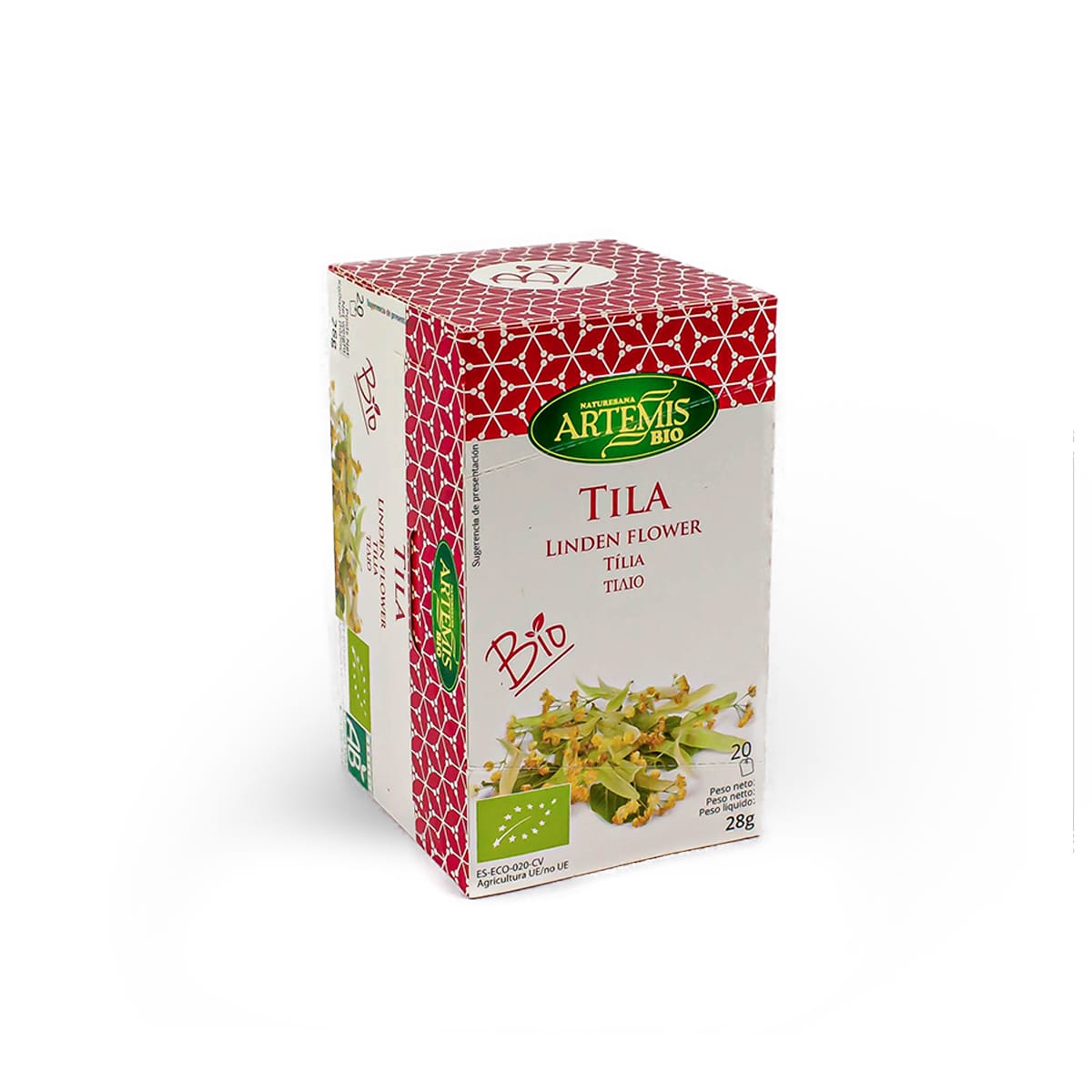 Caja de infusión ecológica Tila ECO-BIO con 20 filtros compostables (28 g)