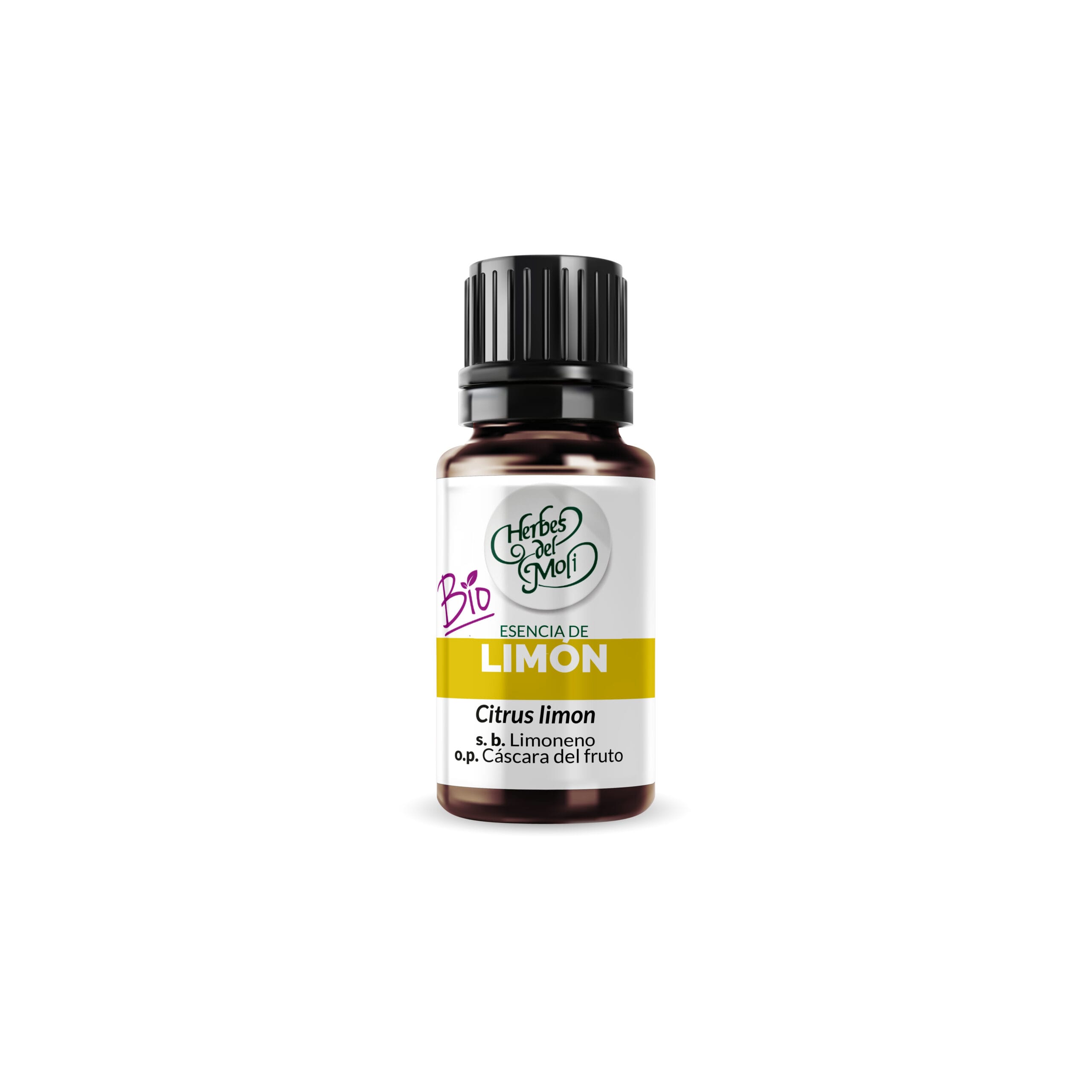 esencia-limon-eco-bio-10ml-foodielovers Frasco de Esencia de Limón ECO-BIO 10 ml con etiqueta blanca y tapón negro