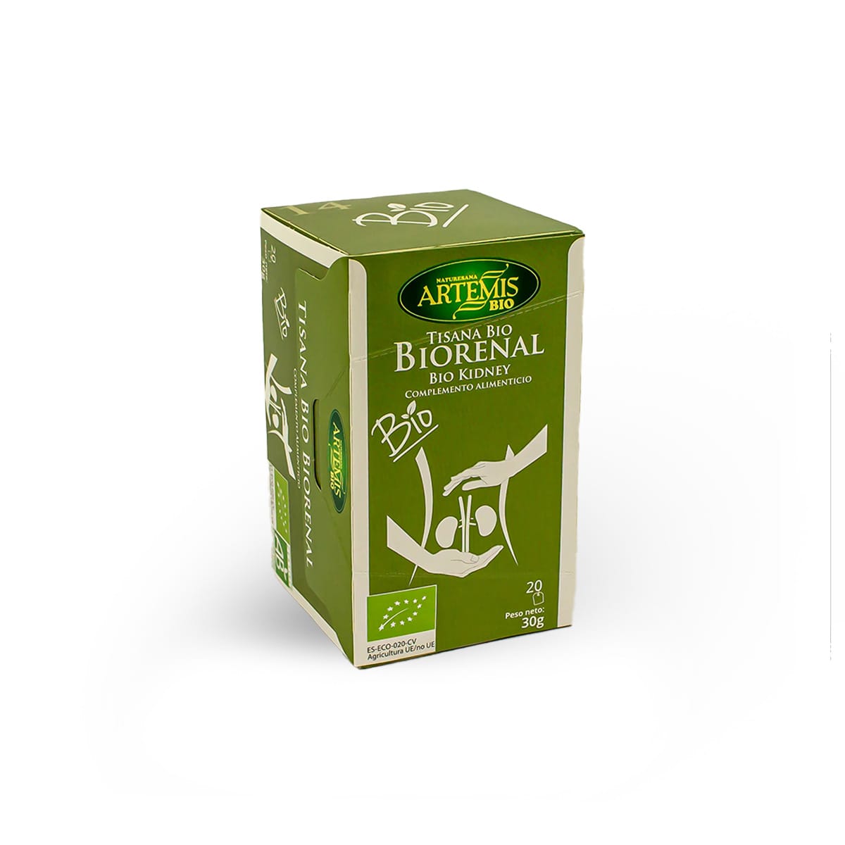 Caja de tisana ecológica Biorenal ECO-BIO con 20 filtros compostables (30 g)
