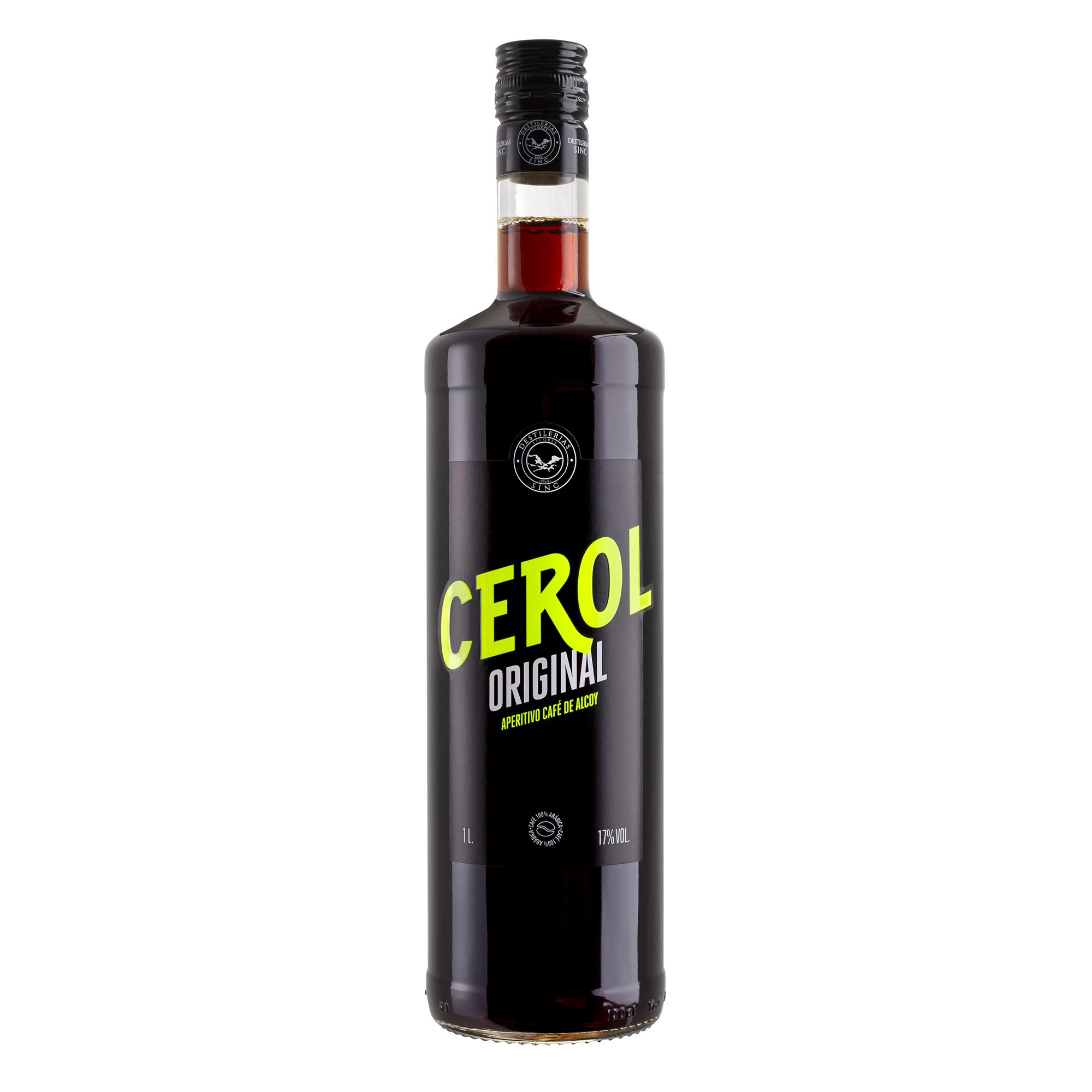 Café Cerol Original · Aperitivo de Café Tradicional · 1L Cerol Coffee Bottle 1L - Coffee snack made from arabica varieties - Intense roasted flavour - 17% vol.